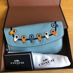NEW UNUSED Coach Blue Clutch
